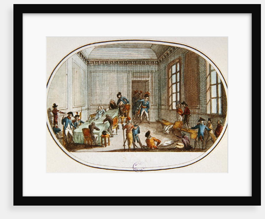 Maximilien de Robespierre injured in the antechamber of the Comite de Salut Public, 10 Thermidor An II by French School