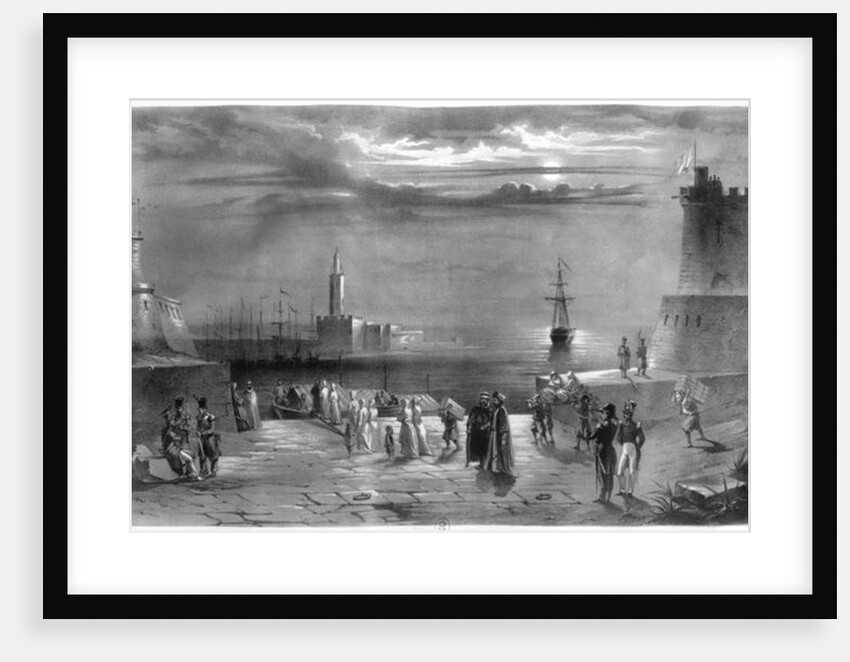 The Dey Hussein Ibn El Hussein leaving Algiers after the city has been captured on the 4th July 1830 by Coppin Coppin