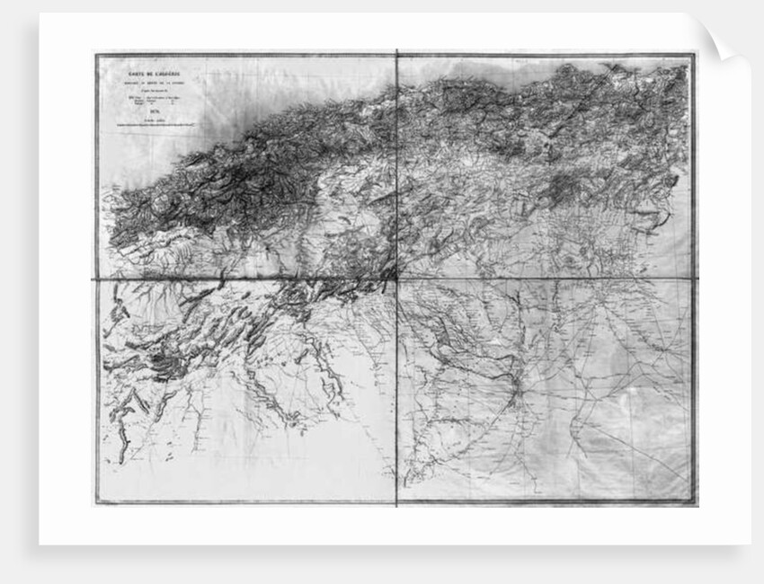 Map of Algeria, 1876 by French School