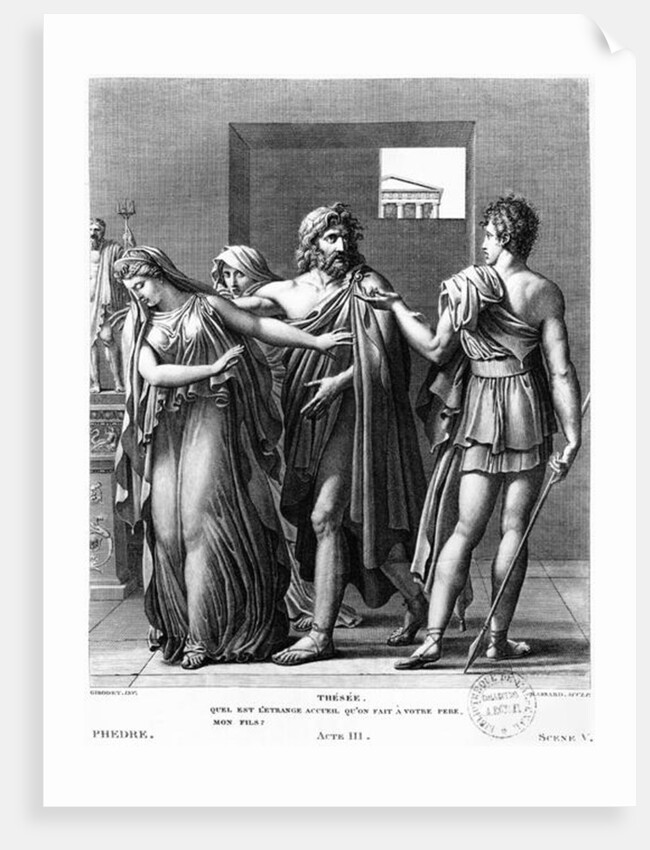 Phaedra, Theseus and Hippolytus by Anne Louis Girodet de Roucy-Trioson