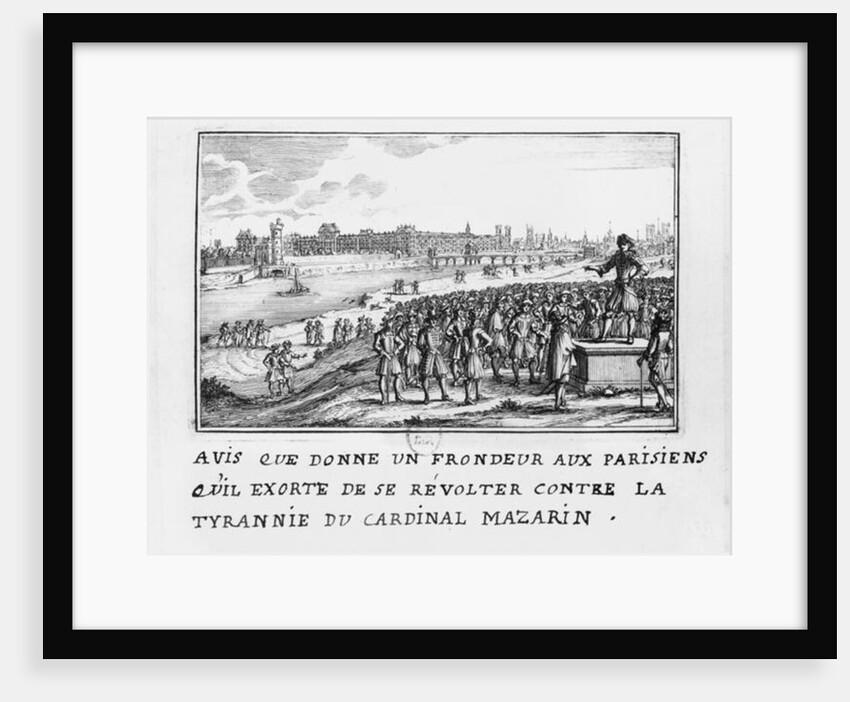 A man of the Fronde exhorting the Parisians to rise up against Cardinal Mazarin's tyranny on 6th January 1649 by French School