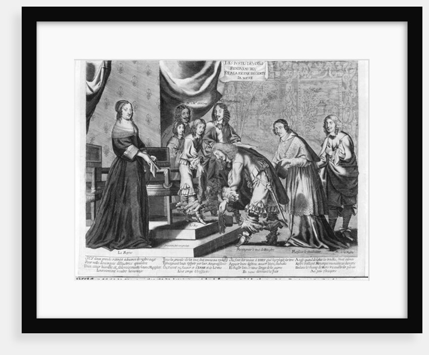 The chiefs of the Fronde admitted to greet the King Louis XIV after his coming back, on 18th August 1649 by French School