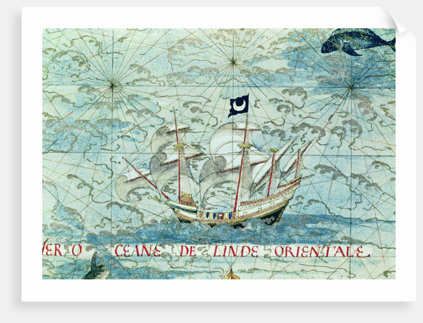 Fol.36v A Caravel by Guillaume Le Testu