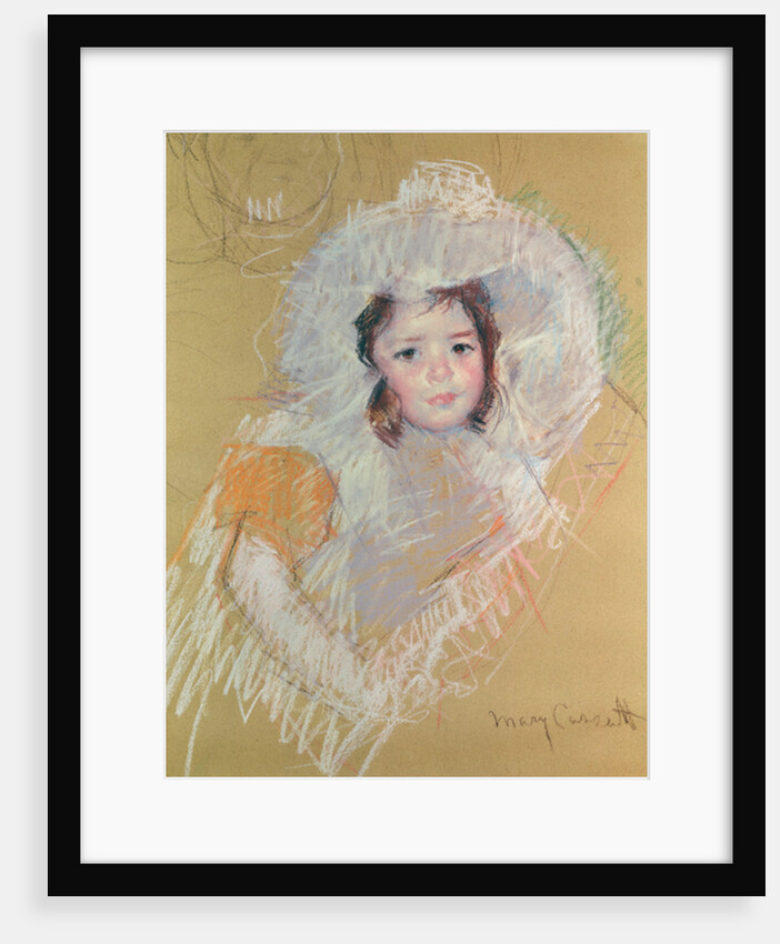 Bust of a Young Girl or Margot Lux with a Large Hat by Mary Stevenson Cassatt