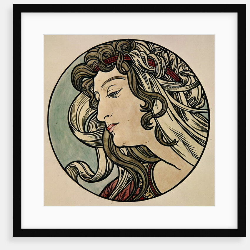 Head of a Woman by Alphonse Marie Mucha