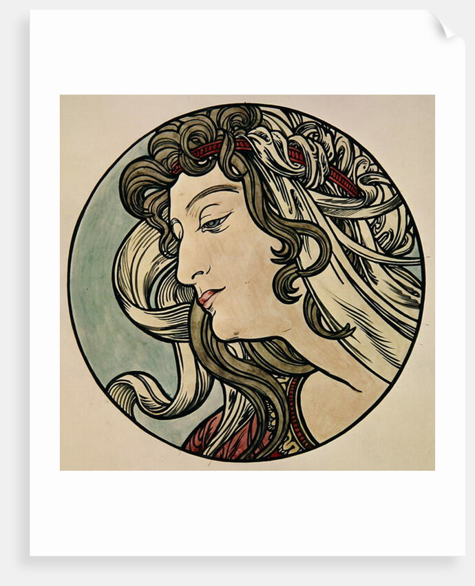 Head of a Woman by Alphonse Marie Mucha