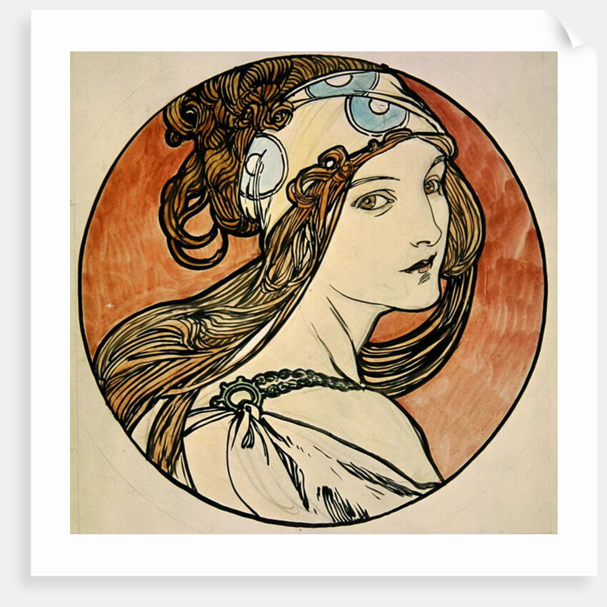 Woman with a Headscarf by Alphonse Marie Mucha