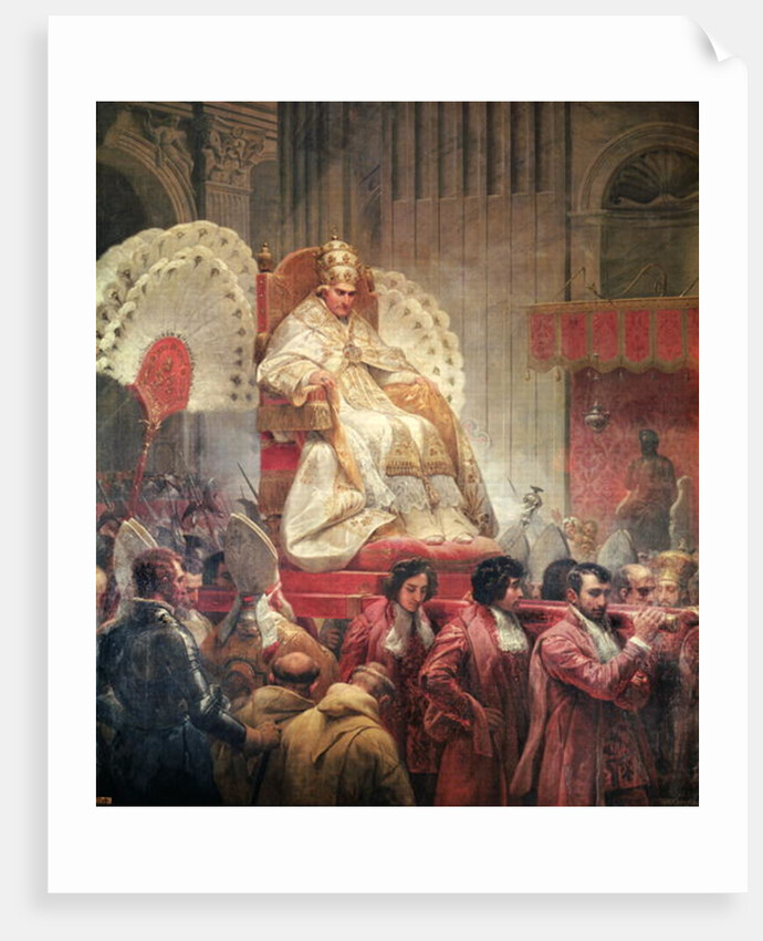 Pope Pius VIII in St. Peter's on the Sedia Gestatoria, 1829 by Emile Jean Horace Vernet