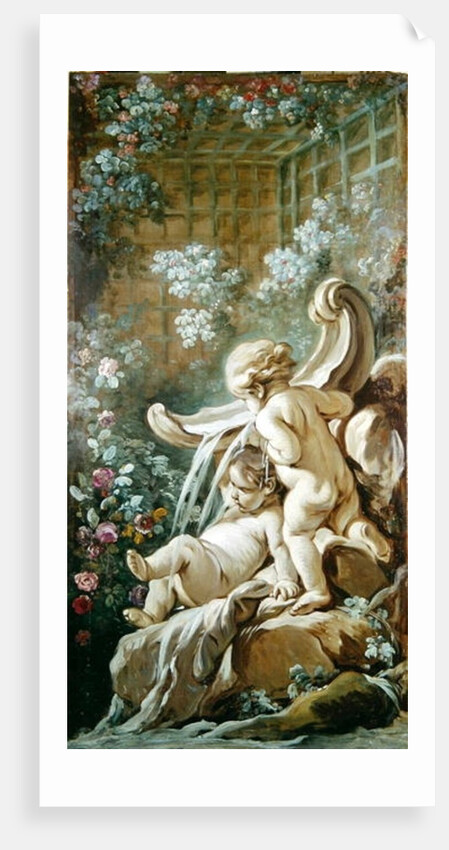 Two Cupids by a Basin by Francois (studio of) Boucher