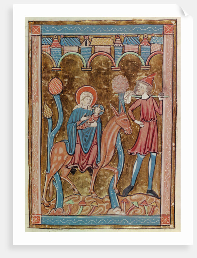 Ms 3016 fol.12 The Flight into Egypt by French School