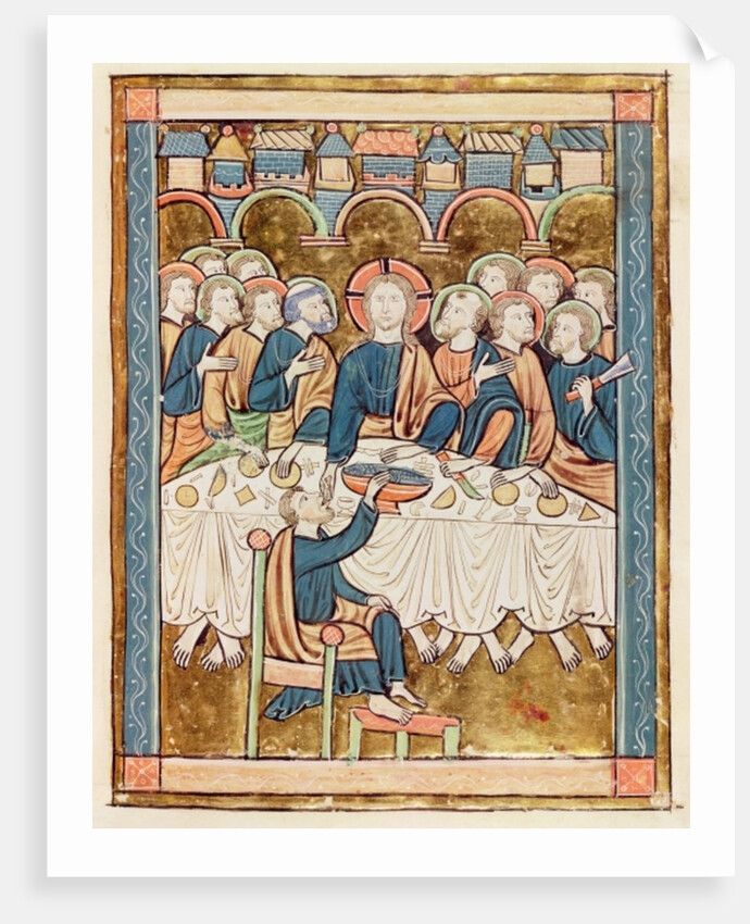Ms 3016 fol.14 The Last Supper by French School