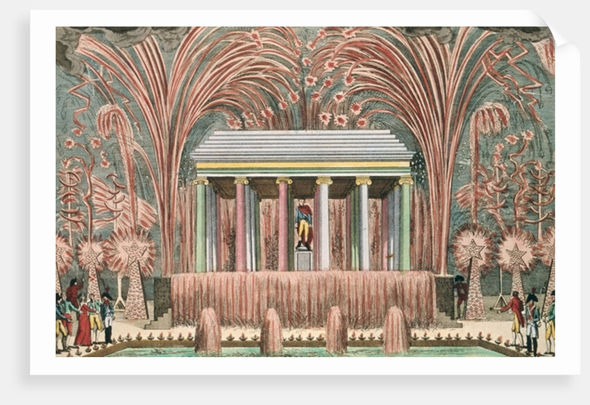 View of a firework display in the Jardin du Luxembourg, 28th November 1807 by French School