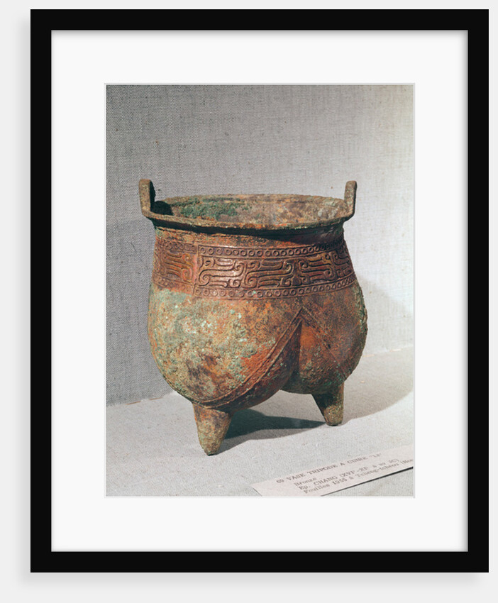 Ritual 'li' vessel with lobed body and ornament of k'uei dragons, from Pai-Chia-Chuang, Zhengzhou, Henan, Shang Dynasty, 16th-15th century BC by School Chinese