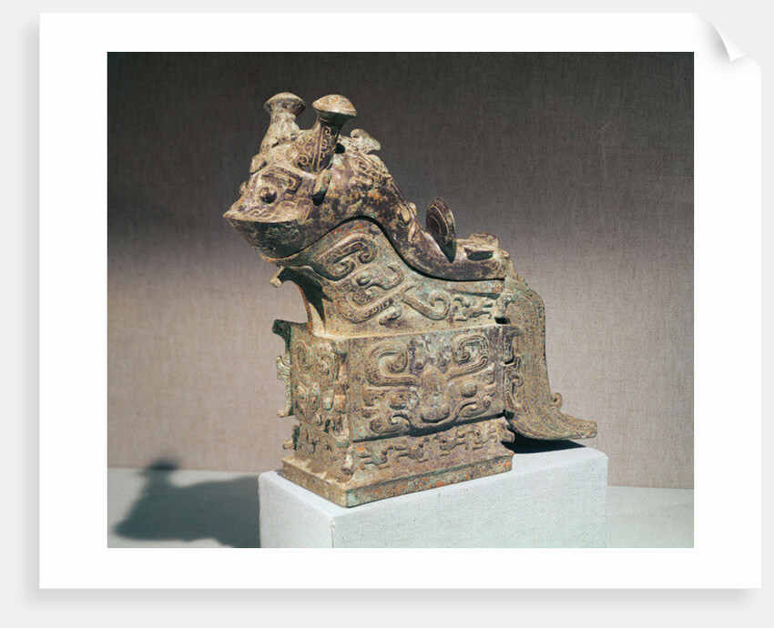 Ritual 'kuang' wine mixer in the shape of a monster inscribed with 'jih chi' by Chinese School