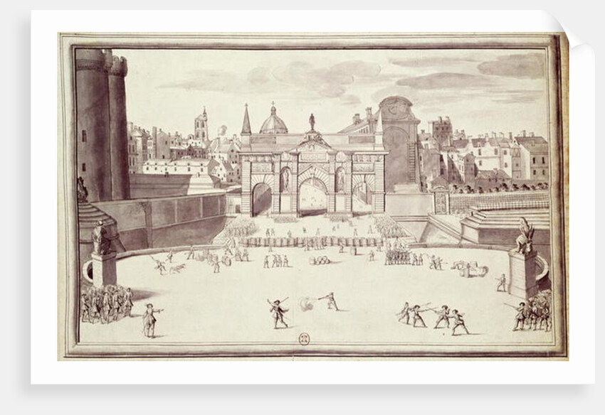 Barricades at Porte Sainte-Antoine, 26th August 1648 by French School