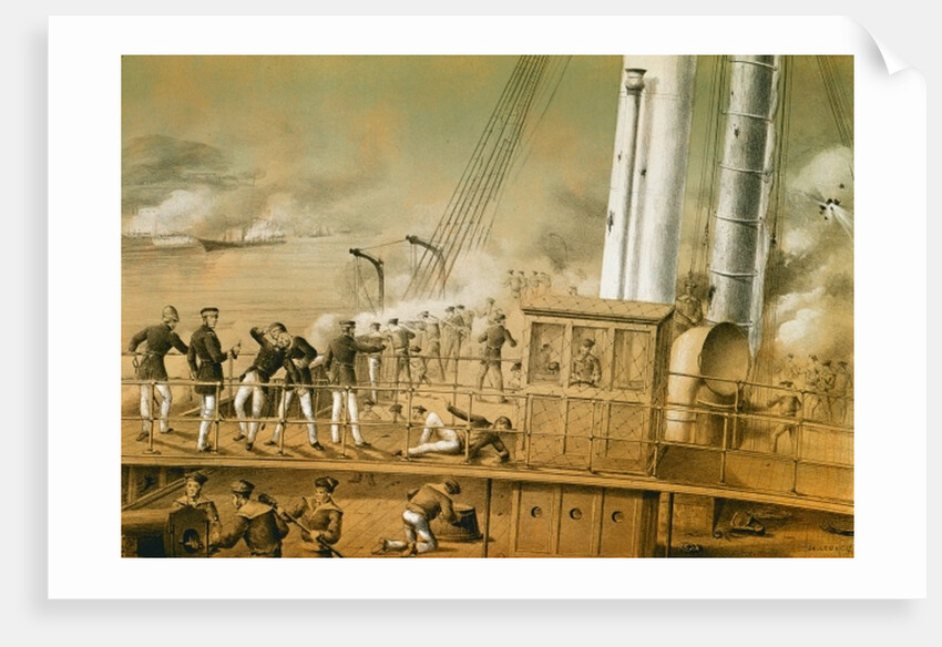 Admiral Amedee Anatole Courbet and his Officers on Board the 'Volta', 23rd August 1884, 1885 by Charles Leduc