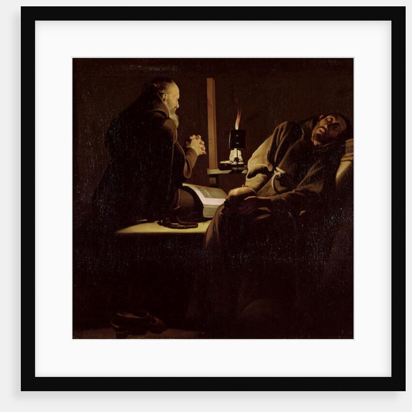 The Ecstasy of St. Francis, A Monk at Prayer with a Dying Monk by Georges de la Tour