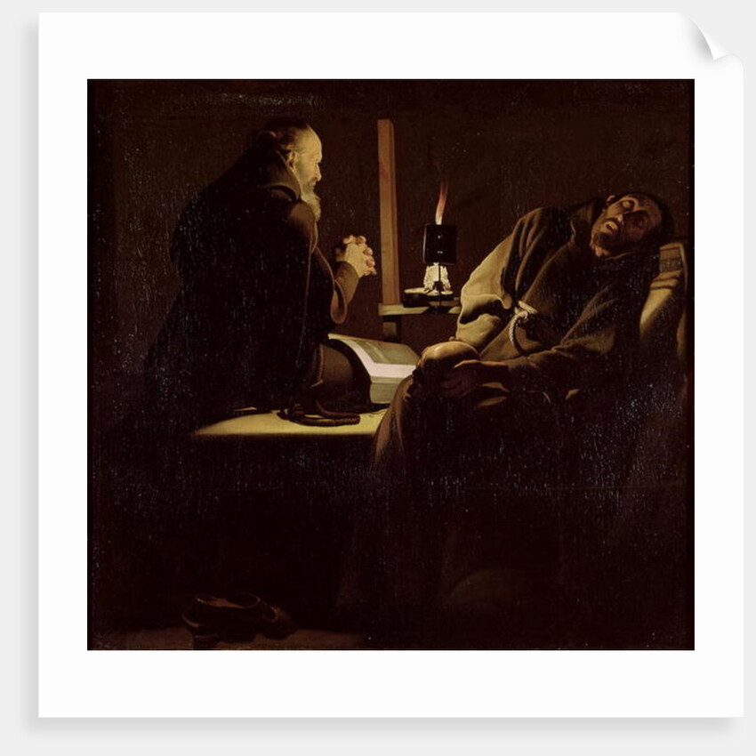 The Ecstasy of St. Francis, A Monk at Prayer with a Dying Monk by Georges de la Tour