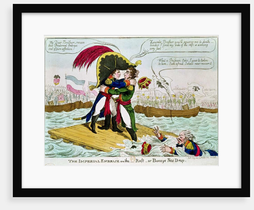 The Imperial Embrace or Boneys New Drop, published by Walker, London, July 1807 by English School