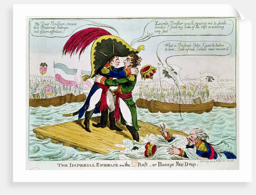 The Imperial Embrace or Boneys New Drop, published by Walker, London, July 1807 by English School