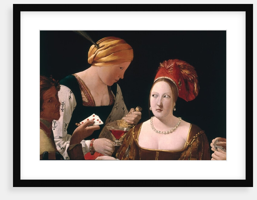 The Cheat with the Ace of Diamonds, detail depicting the two women, c.1635-40 by Georges de la Tour