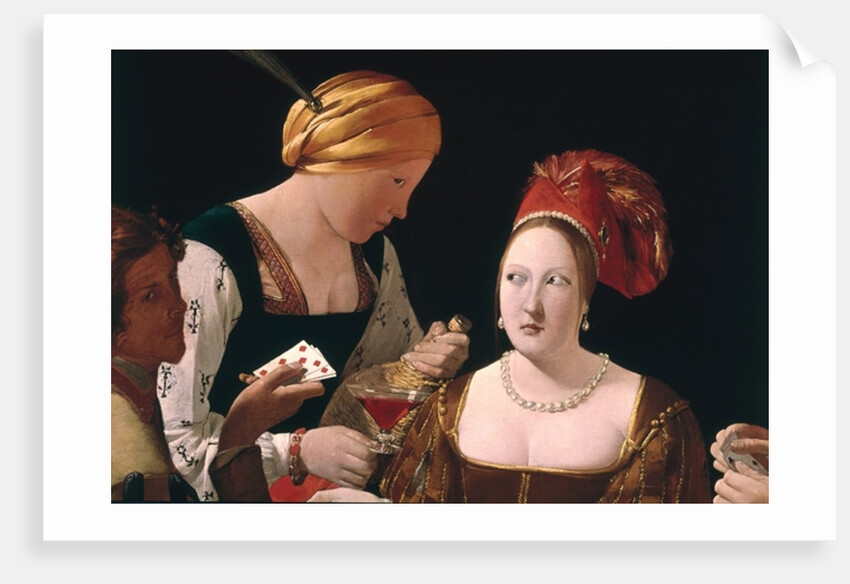The Cheat with the Ace of Diamonds, detail depicting the two women, c.1635-40 by Georges de la Tour