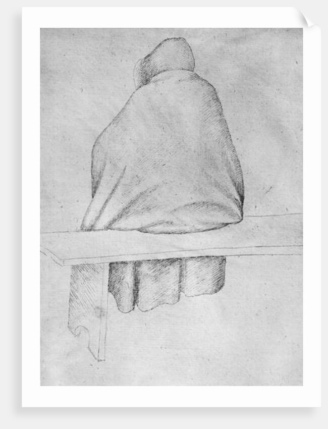 Monk seated on a bench, seen from behind by Antonio Pisanello