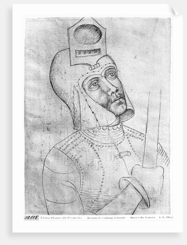 Soldier wearing a visored helmet by Antonio Pisanello