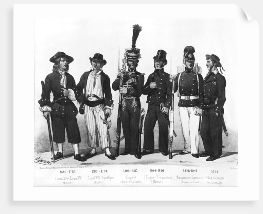 Costumes of French marines from 1680 to 1854 by Charles Vernier