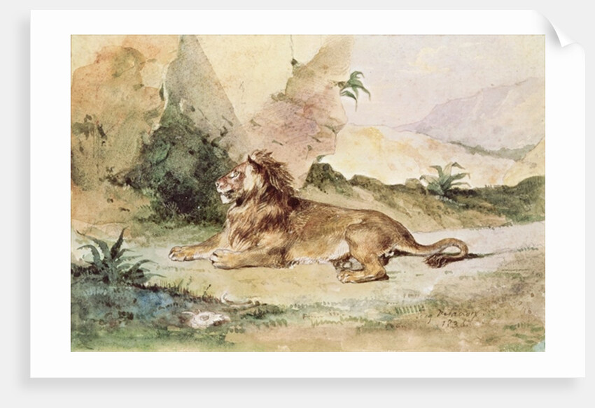 A Lion in the Desert, 1834 by Ferdinand Victor Eugene Delacroix