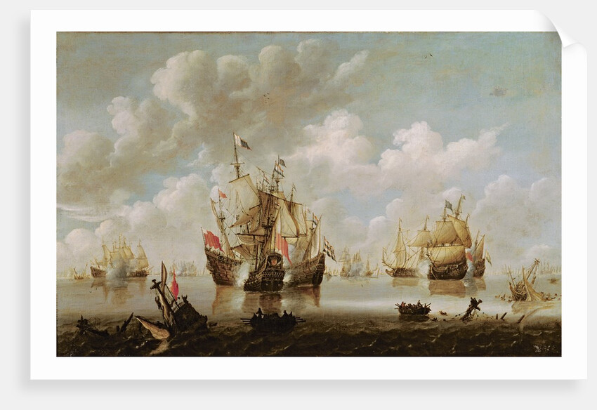 Naval Battle by Willem van de the Younger Velde