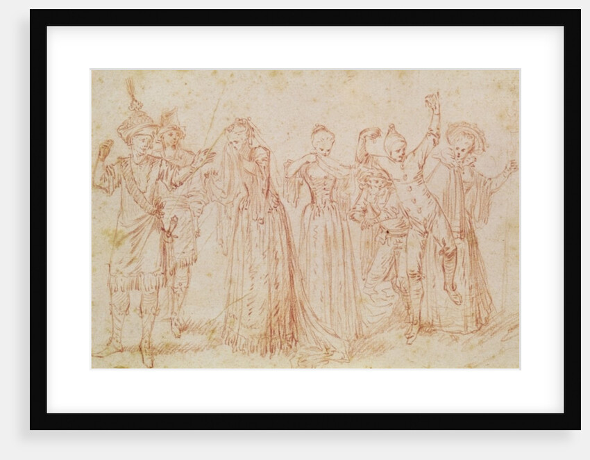 Group of Comic and Tragic Actors by Jean Antoine Watteau