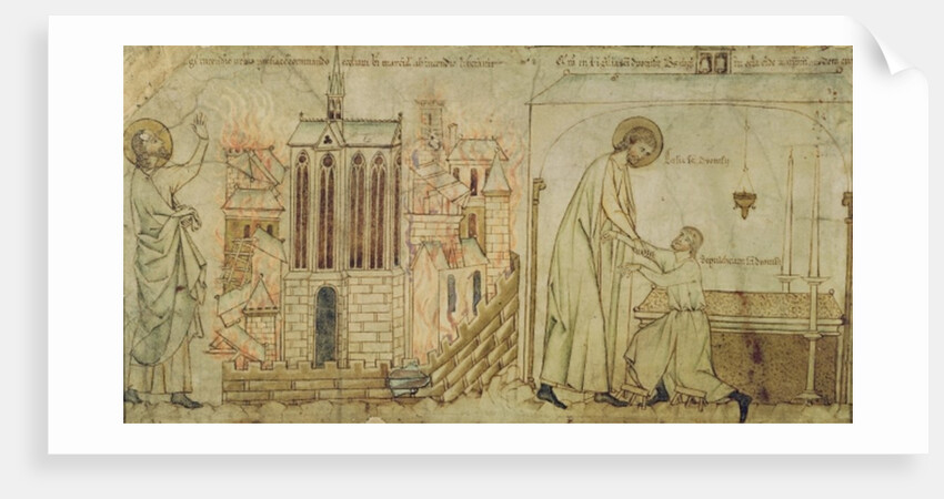 St. Eligius saving the Church of St. Martial from fire and curing a crippled man in the Church of St. Denis by French School