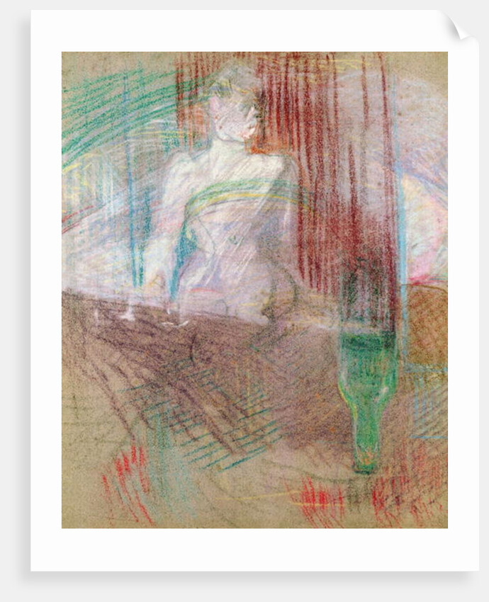 Woman standing behind a table by Henri de Toulouse-Lautrec