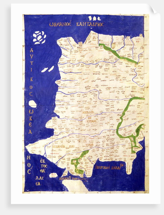 Map of Spain and Portugal by Ptolemy