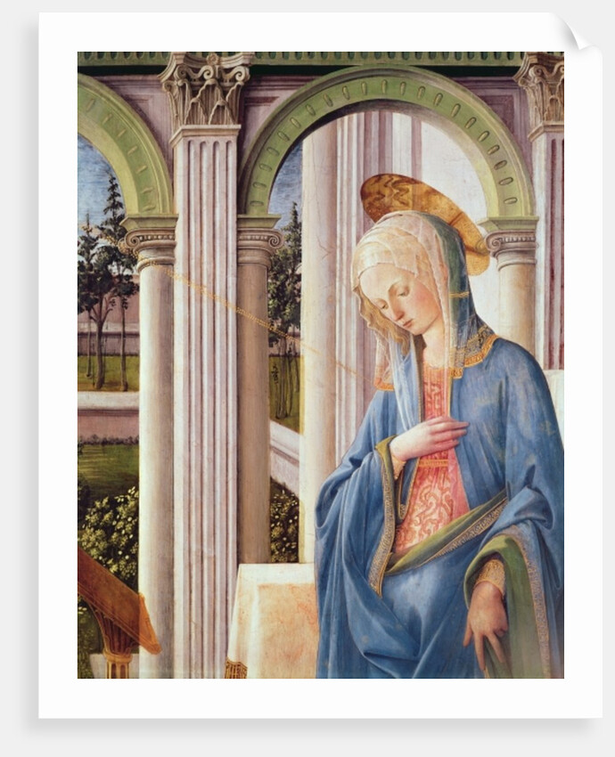 The Annunciation, detail of the Virgin Mary by Fra Filippo Lippi
