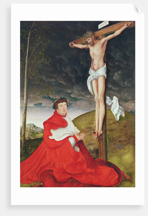 Albert, Cardinal Elector of Mainz at the foot of the Cross by Lucas the Elder Cranach