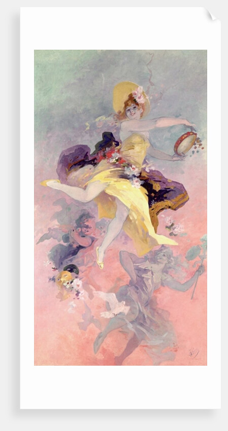 Dancer with a Basque Tambourine by Jules Cheret