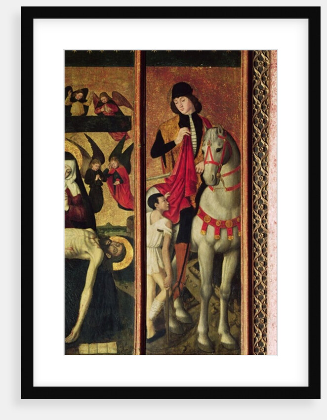 St. Martin, left hand panel from a triptych depicting Pieta between St. Martin and St. Catherine, 1475 by Ludovico Brea