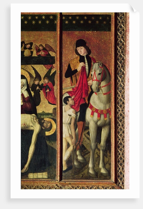 St. Martin, left hand panel from a triptych depicting Pieta between St. Martin and St. Catherine, 1475 by Ludovico Brea