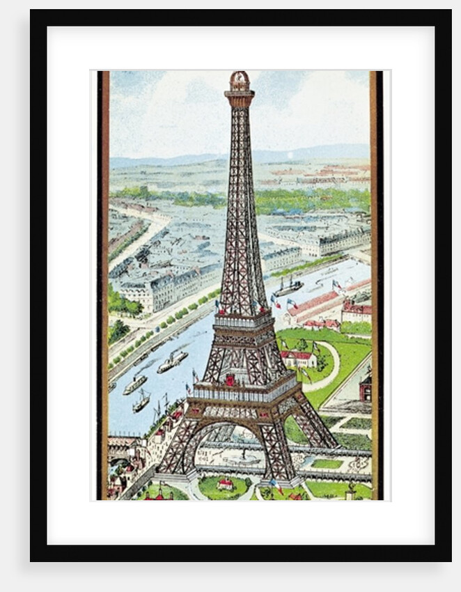 Postcard depicting the Eiffel Tower at the Exposition Universelle, 1889 by French School