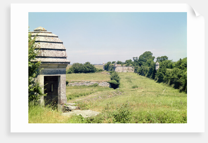 View of the ruined fortifications built by Richelieu after 1628 by French School