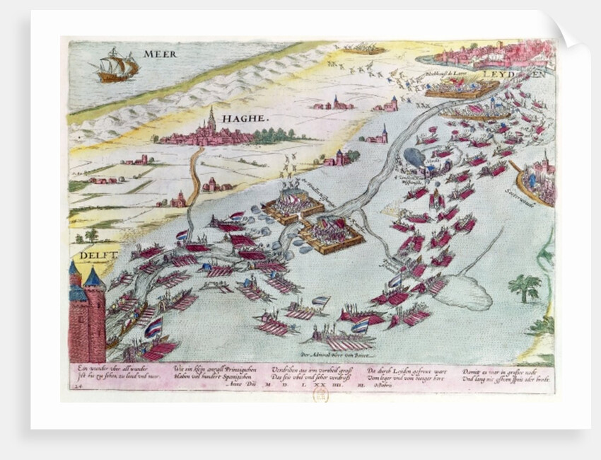 Naval Combat off the Coast of The Hague Naval between the Beggars of the Sea and the Spanish in 1573 by Franz Hogenberg