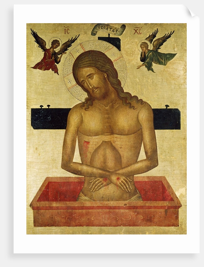 Icon depicting Christ in the tomb by Greek School