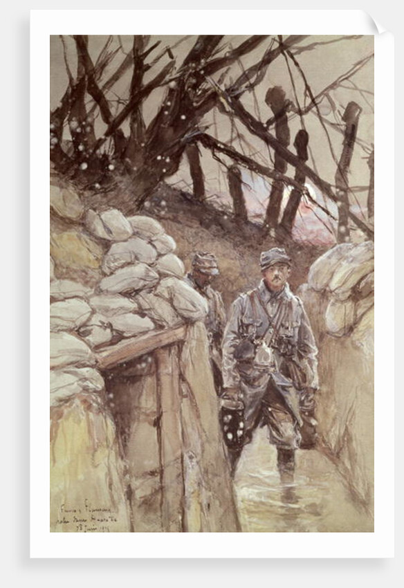 Infantrymen in a Trench, Notre-Dame de Lorette, 1915 by Francois Flameng