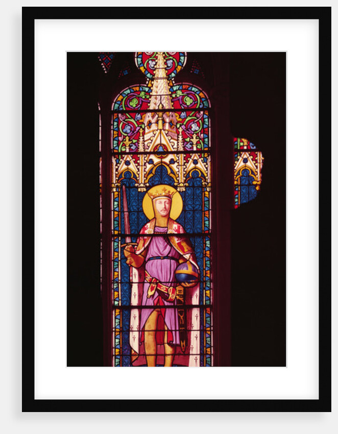 Window depicting Ferdinand d'Orleans as St. Ferdinand Sevres Workshop by Jean Auguste Dominique Ingres