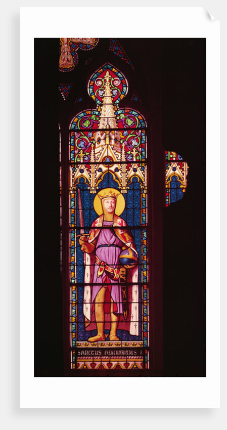 Window depicting Ferdinand d'Orleans as St. Ferdinand Sevres Workshop by Jean Auguste Dominique Ingres