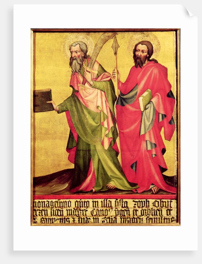 SS. Bartholomew and Thomas, right hand panel from the Epitaph of Jan of Jeran, 1395 by Bohemian School