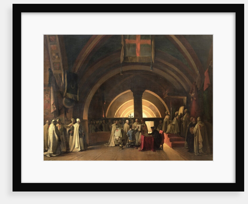 The Inauguration of Jacques de Molay into the Order of Knights Templar in 1295, 19th century by Francois-Marius Granet