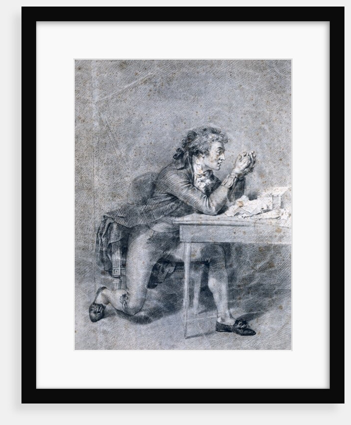 Francois Buzot contemplating a portrait miniature of Madame Roland by Etienne-Charles Leguay